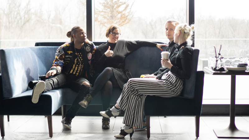 Kayhettin, Anna Fischer, Sean McCoy and Dangrrr Doll helping coordinate the shoots | Photo by Matthew Mutch